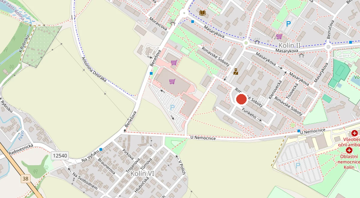 Mapa s umístěním Arena Kolín z.s., Rimavské Soboty 897 (naproti), 280 02 Kolín 2